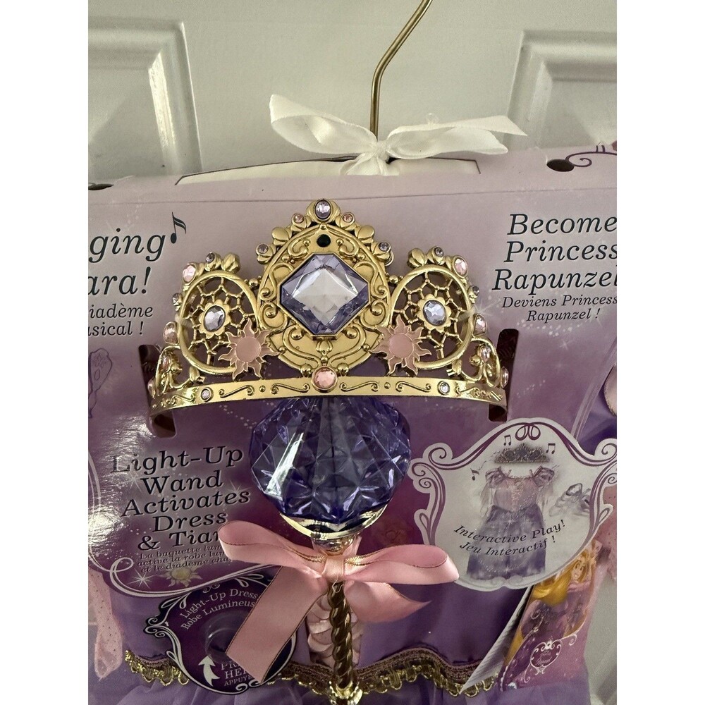 Disney Store Princess Rapunzel Deluxe Light Up Costume Tiara Wand Size 5/6 FLAW - Picture 9 of 15